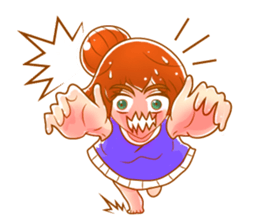 Cartoon lady use in all zone sticker #13102657