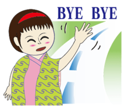 Japanese kimono doll sticker #13103092