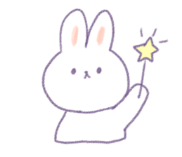 Crayon cute rabbit sticker #13103502