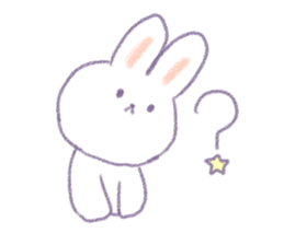Crayon cute rabbit sticker #13103503