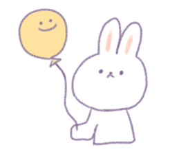 Crayon cute rabbit sticker #13103505