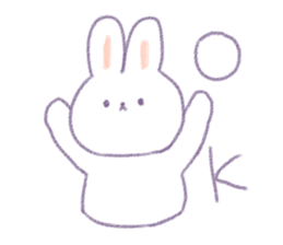Crayon cute rabbit sticker #13103506