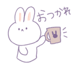 Crayon cute rabbit sticker #13103509