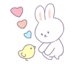 Crayon cute rabbit sticker #13103510