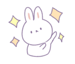 Crayon cute rabbit sticker #13103512