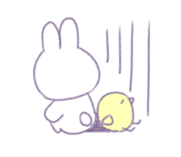 Crayon cute rabbit sticker #13103513