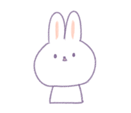 Crayon cute rabbit sticker #13103514