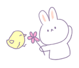 Crayon cute rabbit sticker #13103515
