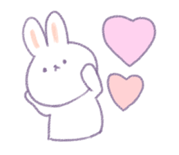 Crayon cute rabbit sticker #13103516