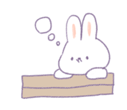 Crayon cute rabbit sticker #13103517
