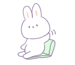Crayon cute rabbit sticker #13103520