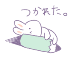 Crayon cute rabbit sticker #13103522