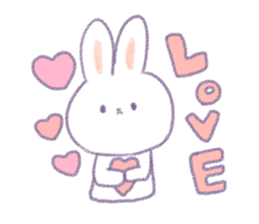 Crayon cute rabbit sticker #13103523
