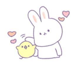 Crayon cute rabbit sticker #13103524