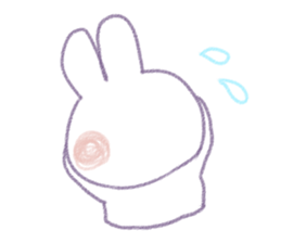 Crayon cute rabbit sticker #13103525