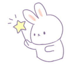 Crayon cute rabbit sticker #13103527