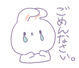 Crayon cute rabbit sticker #13103528