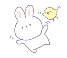 Crayon cute rabbit sticker #13103530