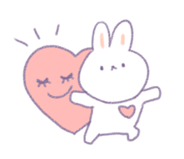 Crayon cute rabbit sticker #13103534
