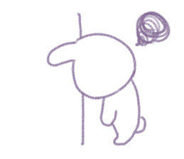 Crayon cute rabbit sticker #13103536