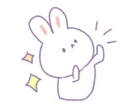 Crayon cute rabbit sticker #13103537