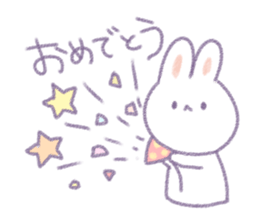 Crayon cute rabbit sticker #13103539
