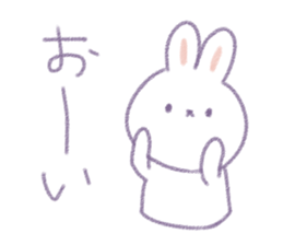 Crayon cute rabbit sticker #13103540