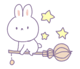 Crayon cute rabbit sticker #13103541