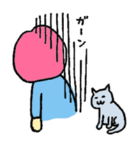 A girl and her cat sticker #13106230