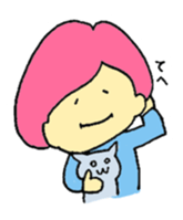 A girl and her cat sticker #13106231