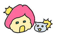 A girl and her cat sticker #13106232