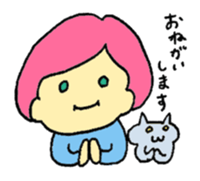 A girl and her cat sticker #13106239