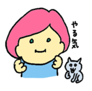 A girl and her cat sticker #13106248