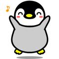 The cute child penguin which moves