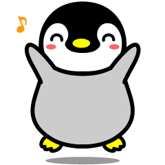 The cute child penguin which moves