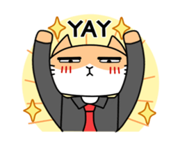 Bossy bussiness cat sticker #13111207