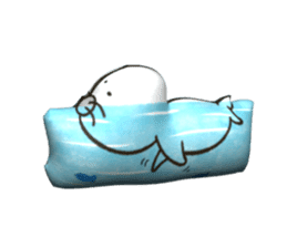 3D WHITE BEAR-SEAL sticker #13112244