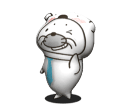3D WHITE BEAR-SEAL sticker #13112253
