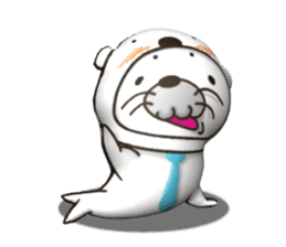 3D WHITE BEAR-SEAL sticker #13112256