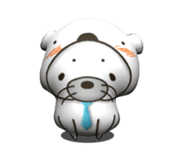 3D WHITE BEAR-SEAL sticker #13112262