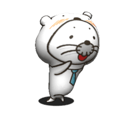 3D WHITE BEAR-SEAL sticker #13112268