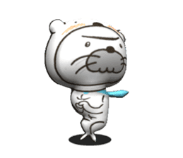 3D WHITE BEAR-SEAL sticker #13112272