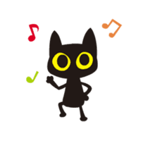 Happy animated black cat sticker #13112361