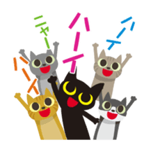 Happy animated black cat sticker #13112366