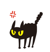 Happy animated black cat sticker #13112379