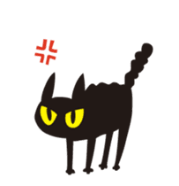 Happy animated black cat sticker #13112379