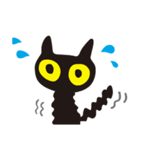 Happy animated black cat sticker #13112380