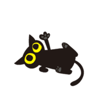 Happy animated black cat sticker #13112381