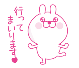 Pink love happy rabbit sticker #13116440
