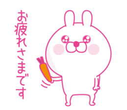 Pink love happy rabbit sticker #13116450